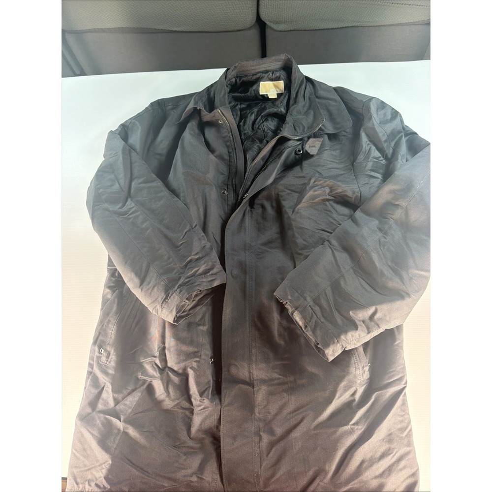 Michael Kors Men XL Black Insulated Jacket Coat Full Zip Snap Front
